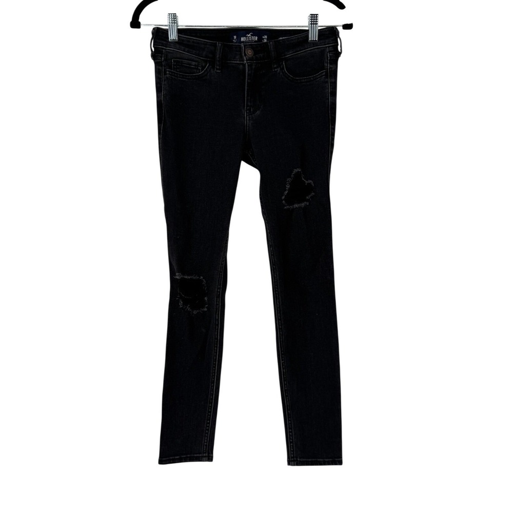 Hollister Y2K Emo Scene Edgy Black Skinny Jeans‎ Size 1R Matchstick Low Rise